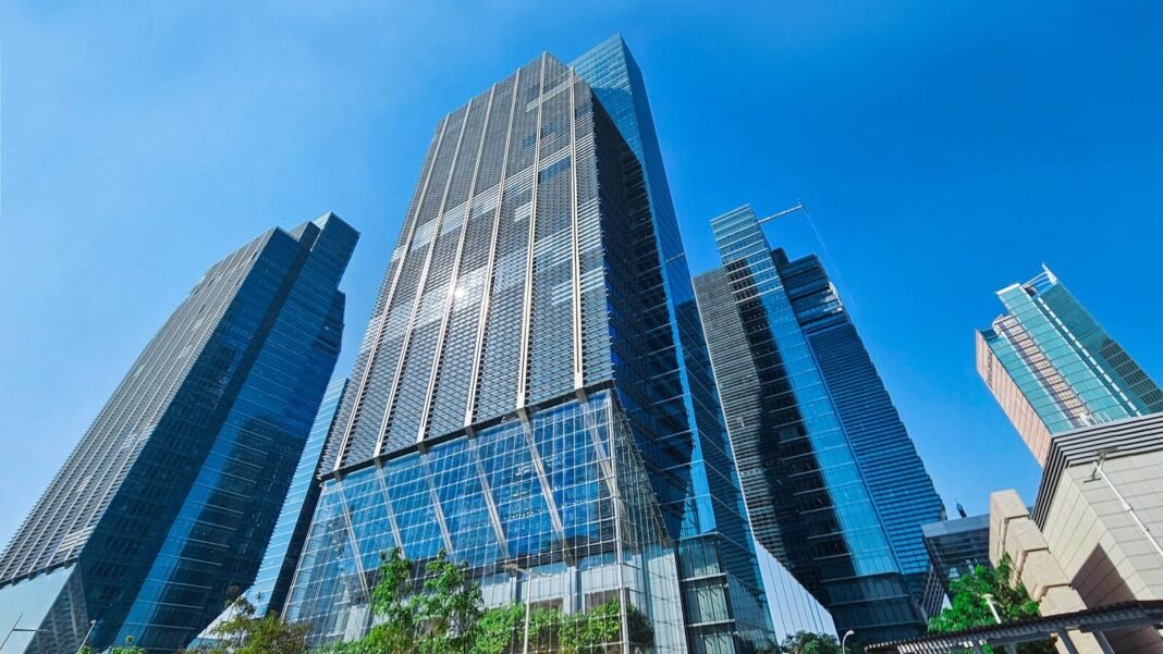 Glass office towers at Abu Dhabi Global Market on Al Maryah Island, where 2PointZero Group has its headquarters