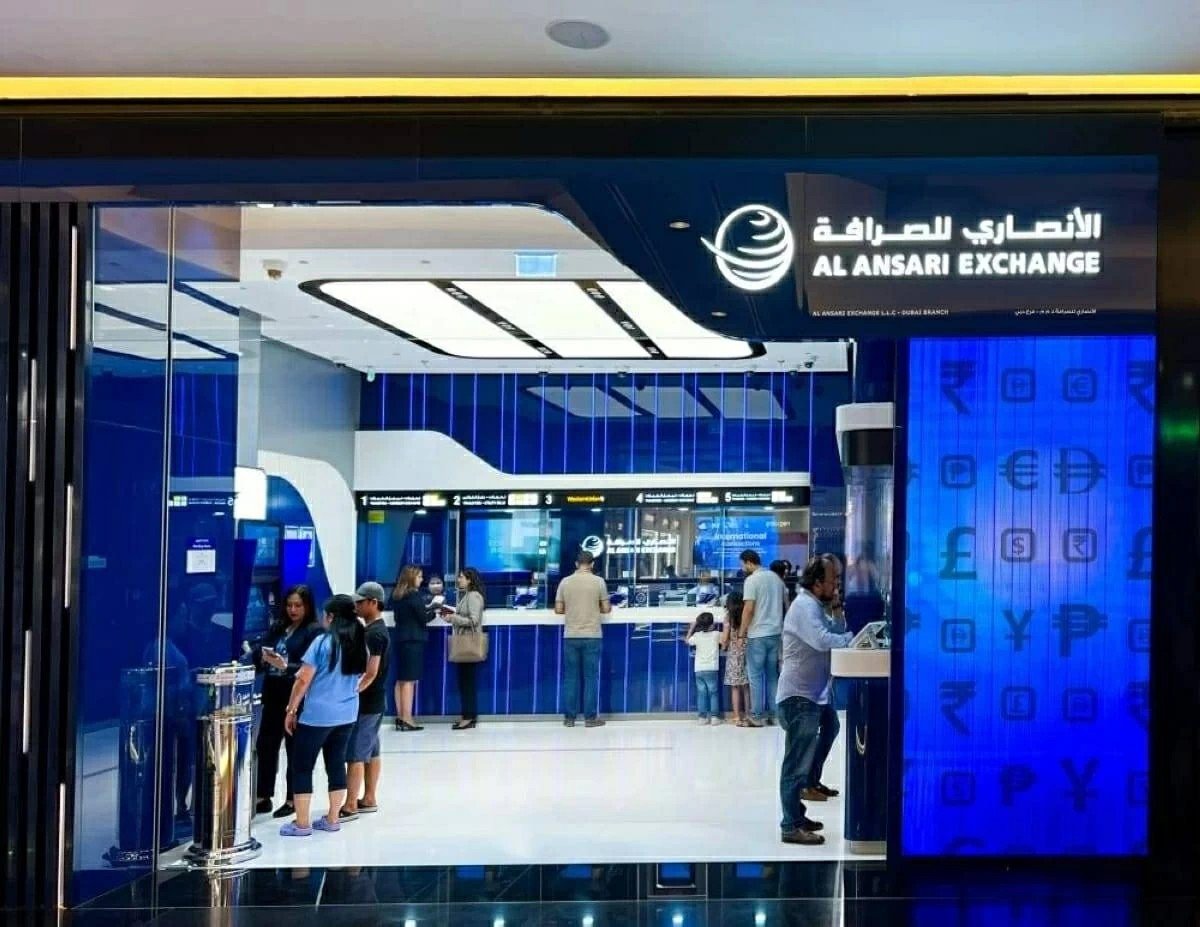 Customers inside an Al Ansari Exchange branch in Dubai