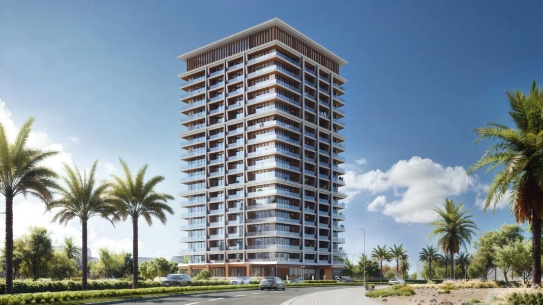Rendering of the Binghatti Pinnacle residential tower in Dubai
