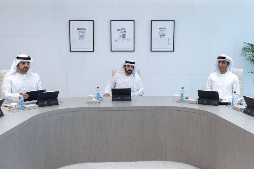 Members of The Executive Council of Dubai at a meeting at Emirates Towers