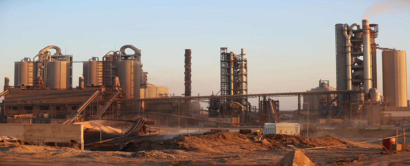 Kilns, silos and preheater towers at an Eastern Province Cement Co. plant in Saudi Arabia