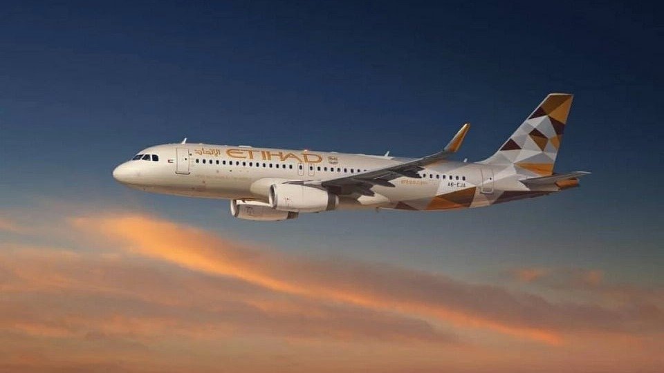 An Etihad Airways Airbus A320 in flight