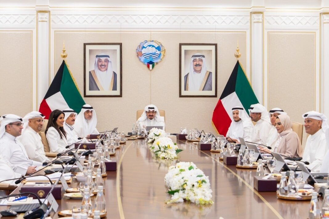 Kuwait's Cabinet in session around a long table in Kuwait City