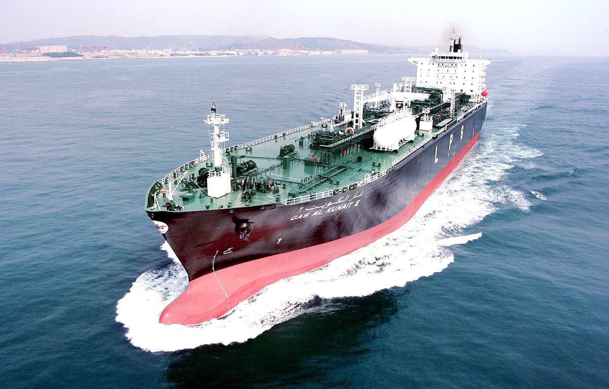 A Kuwait Oil Tanker Company tanker under way at sea