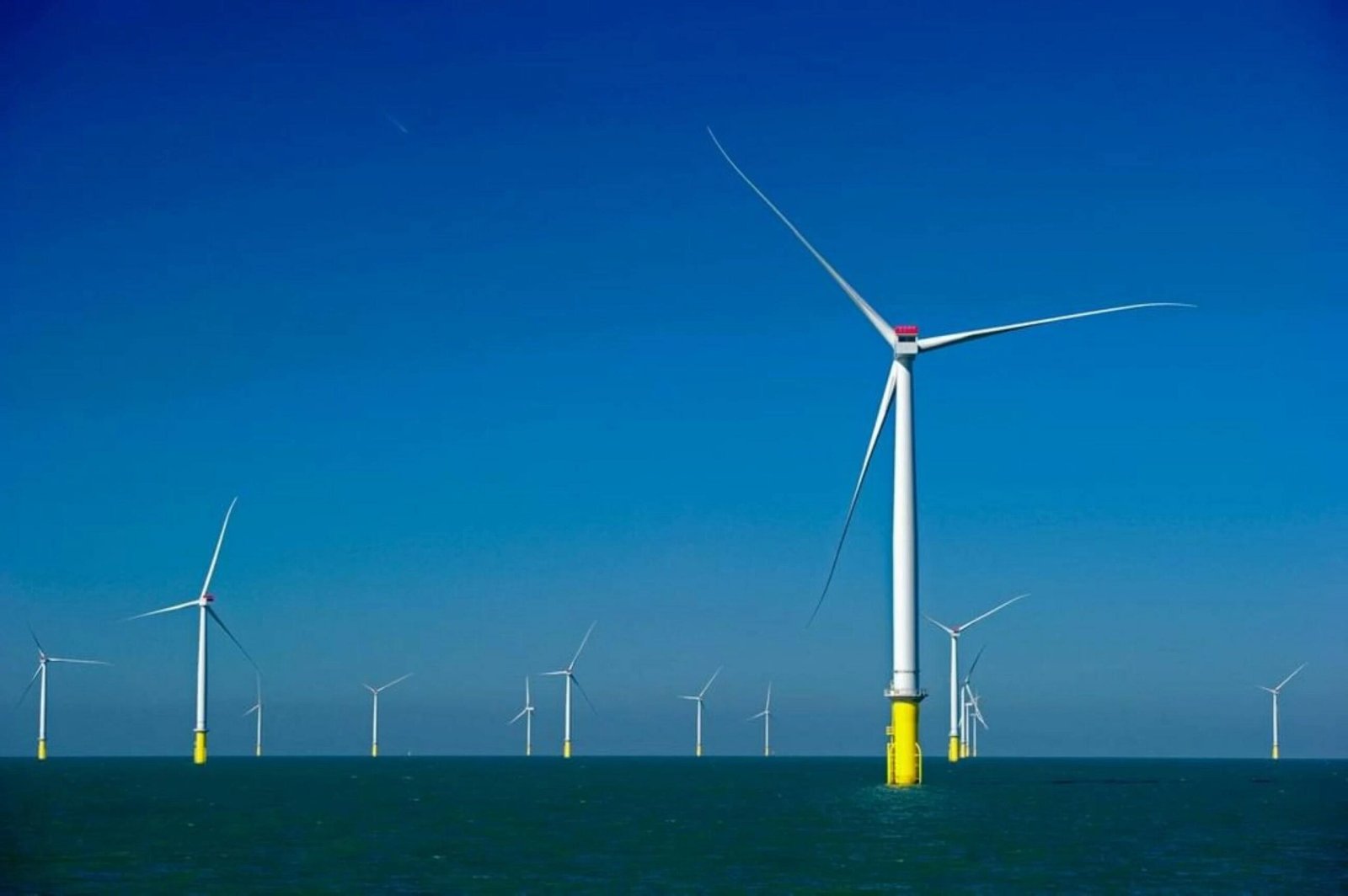 Offshore wind turbines at sea