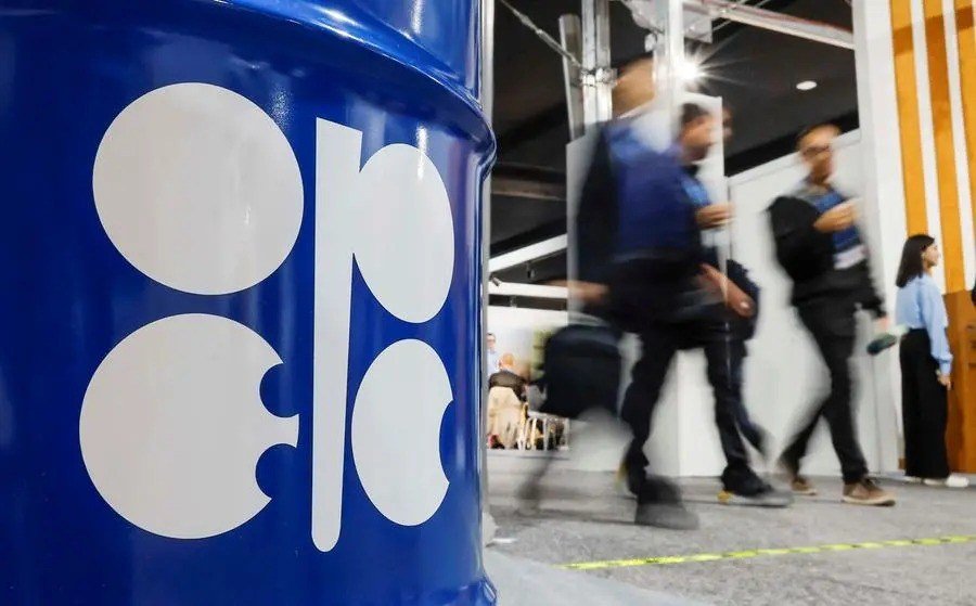 OPEC logo on an oil barrel installation at the COP29 conference in Baku