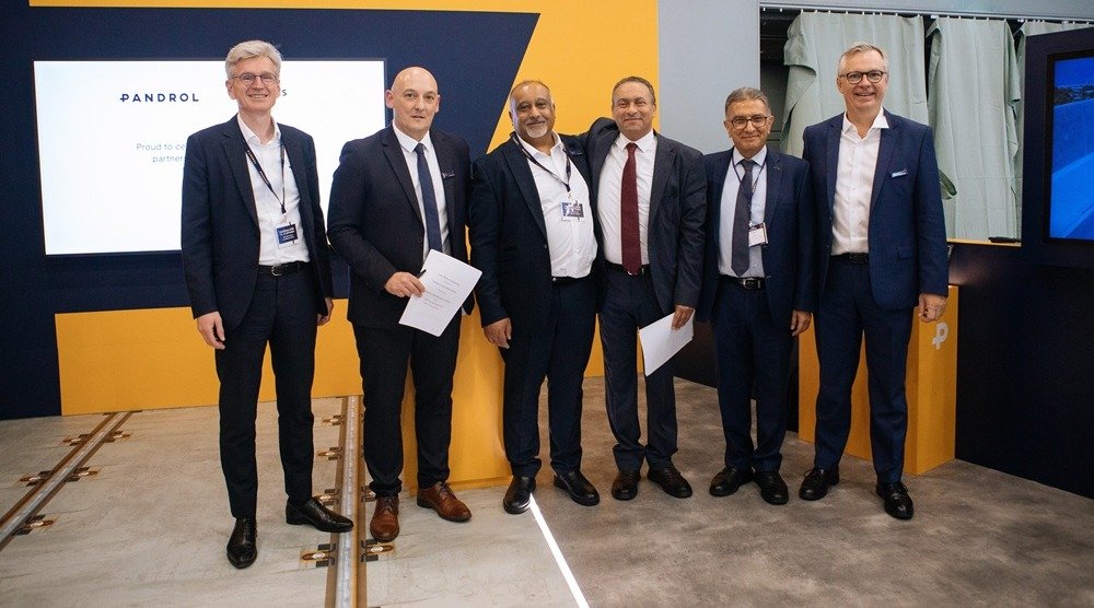Pandrol and Links Investments executives at the announcement of their Riyadh rail fastening manufacturing platform