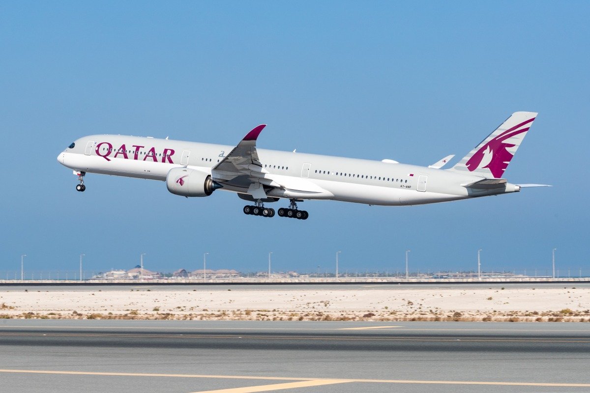 Qatar Airways Airbus A350 taking off