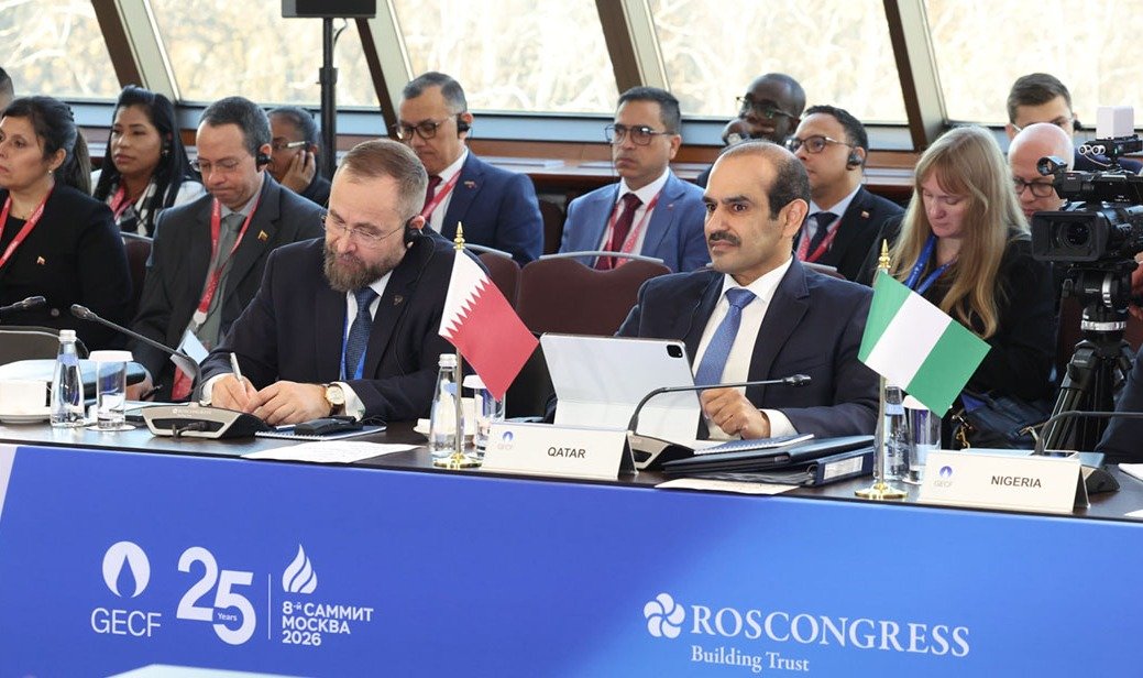 Qatar's Minister of State for Energy Affairs Saad Sherida Al Kaabi at the GECF ministerial meeting in Moscow