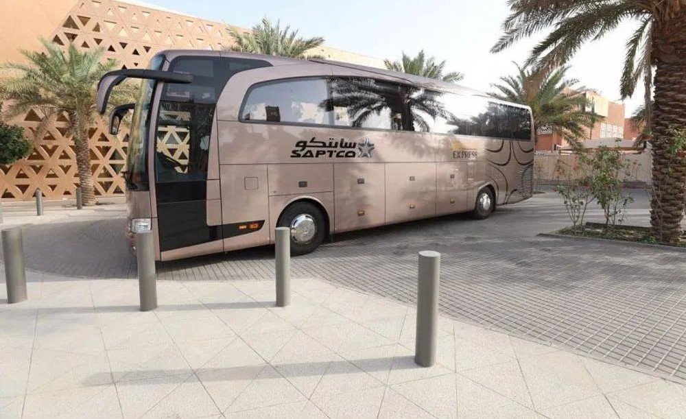 SAPTCO Express coach parked in Saudi Arabia