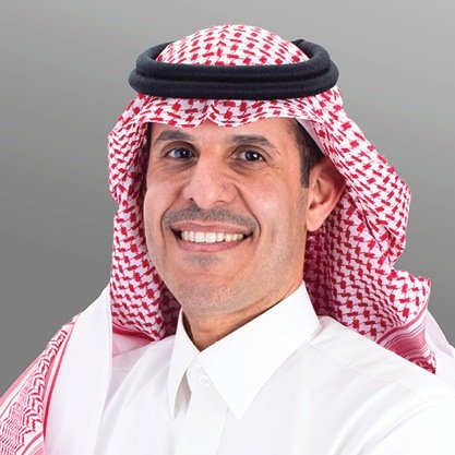 Saudi National Bank Group Chief Executive Officer Tareq Al-Sadhan in a red and white shemagh
